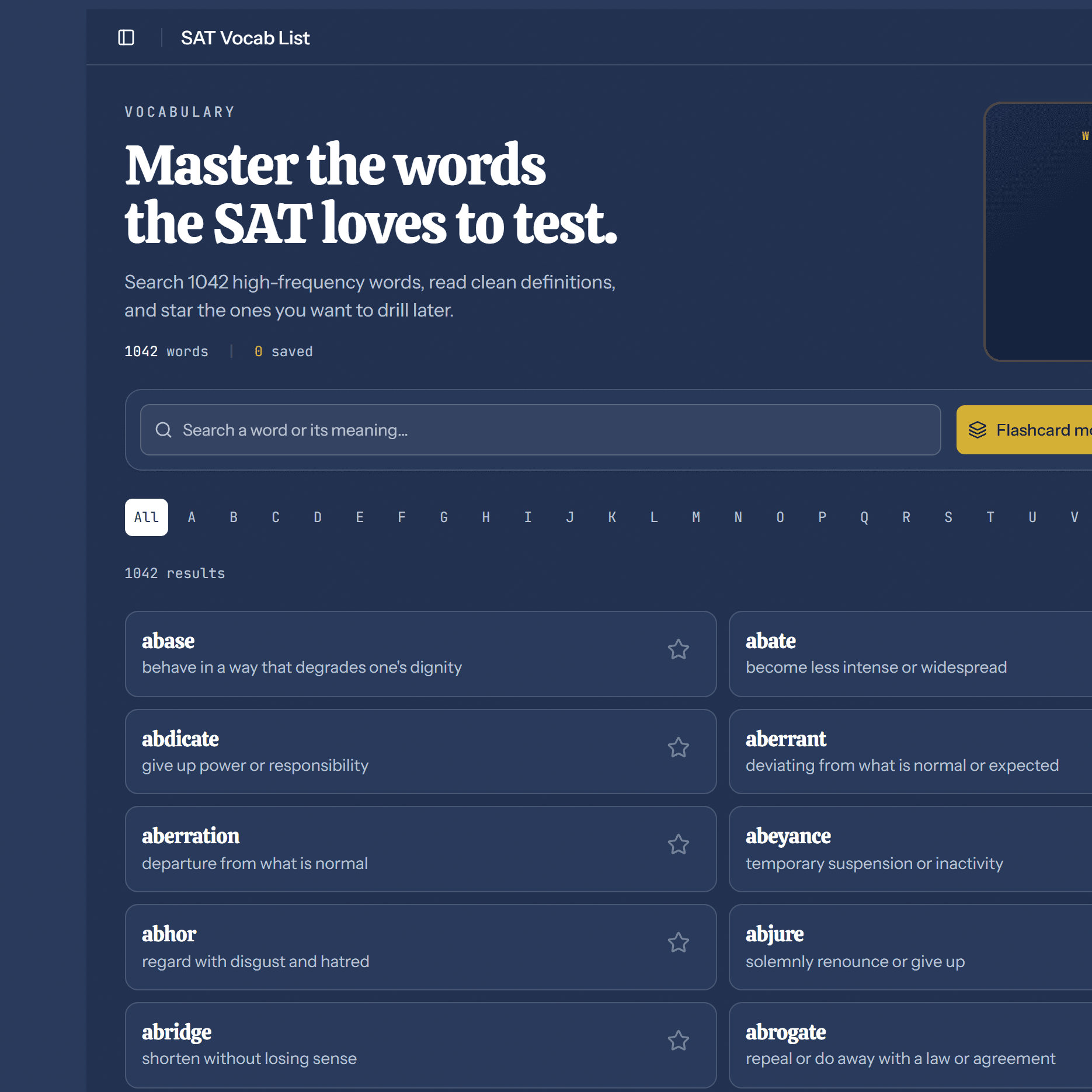 1,000+ SAT vocab words